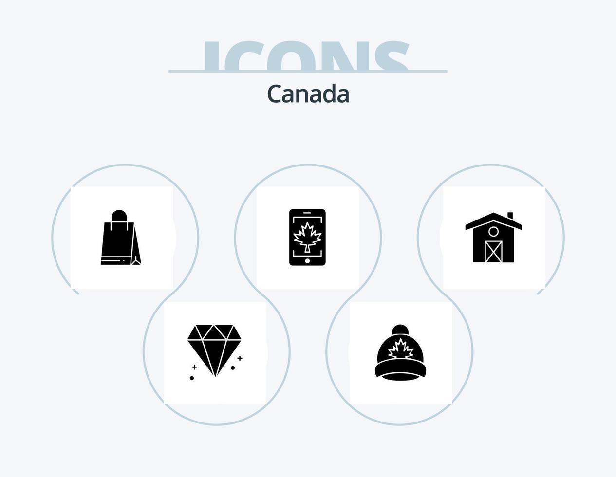 Canadá glyph icon pack 5 diseño de iconos. . casa. compras. hogar. Canadá vector