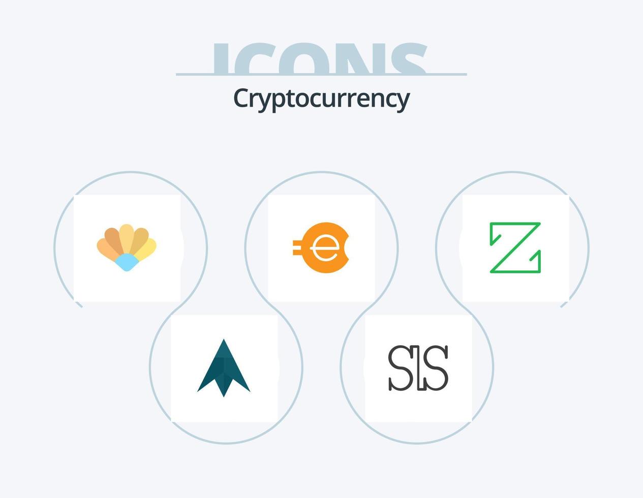 Cryptocurrency Flat Icon Pack 5 Icon Design. crypto. z coin. coin. crypto currency. coin vector