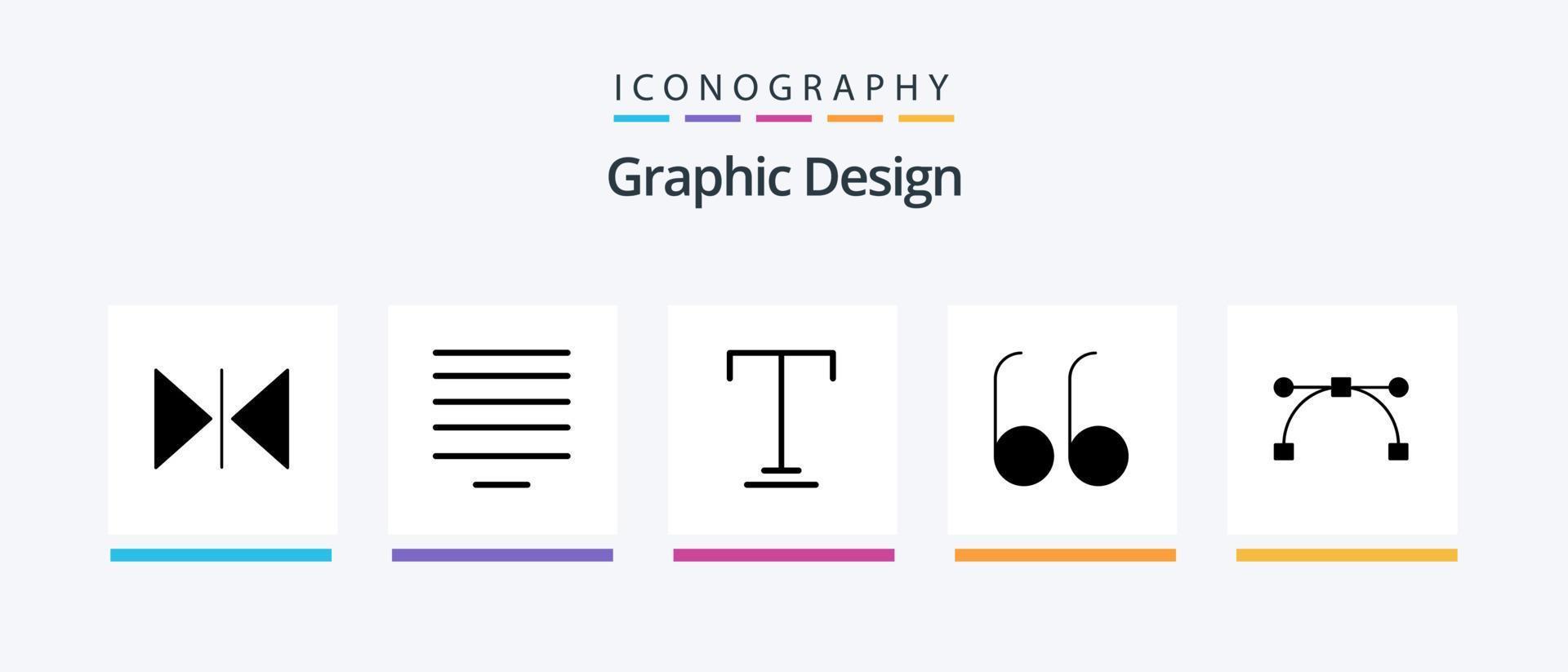 Design Glyph 5 Icon Pack Including . underline. bezier. Creative Icons Design vector