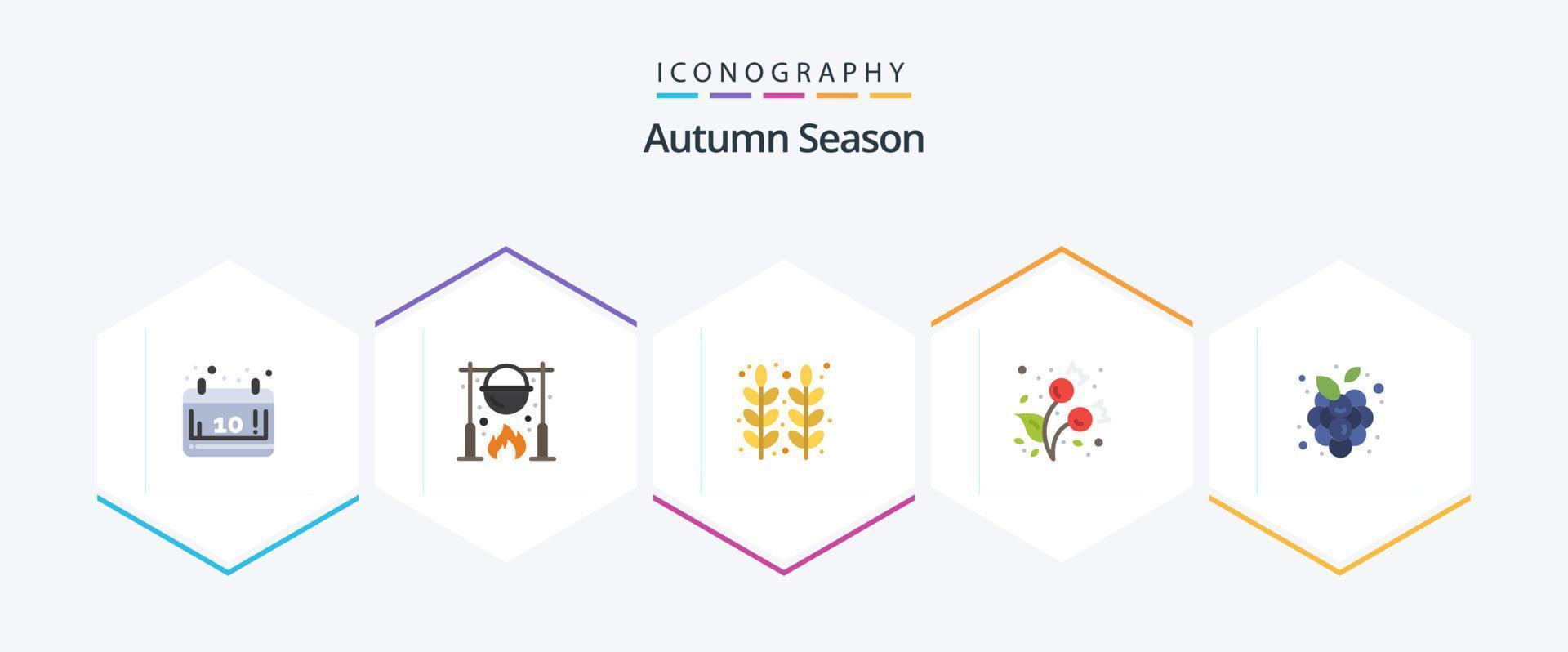Autumn 25 Flat icon pack including cold. berries. cooking. autumn. thanksgiving vector