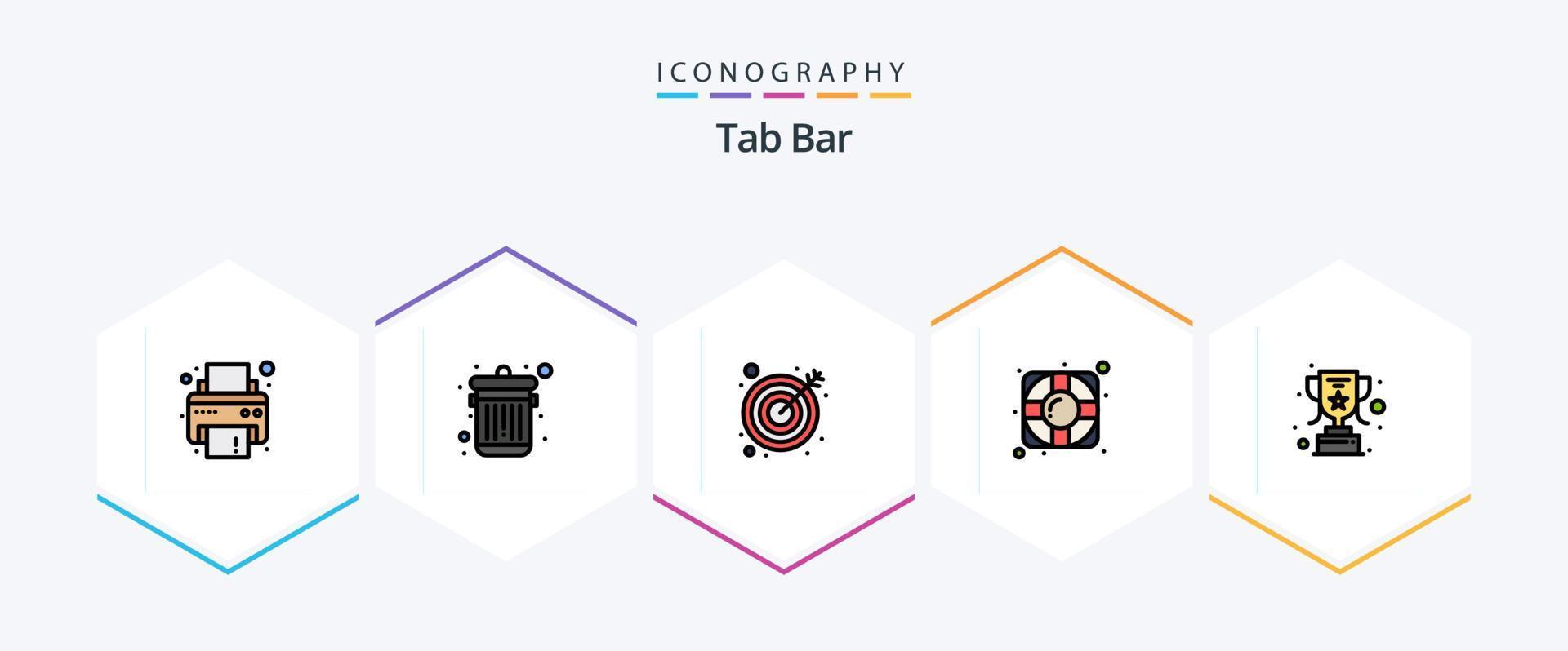 Tab Bar 25 FilledLine icon pack including . . target. trophy. achievement vector