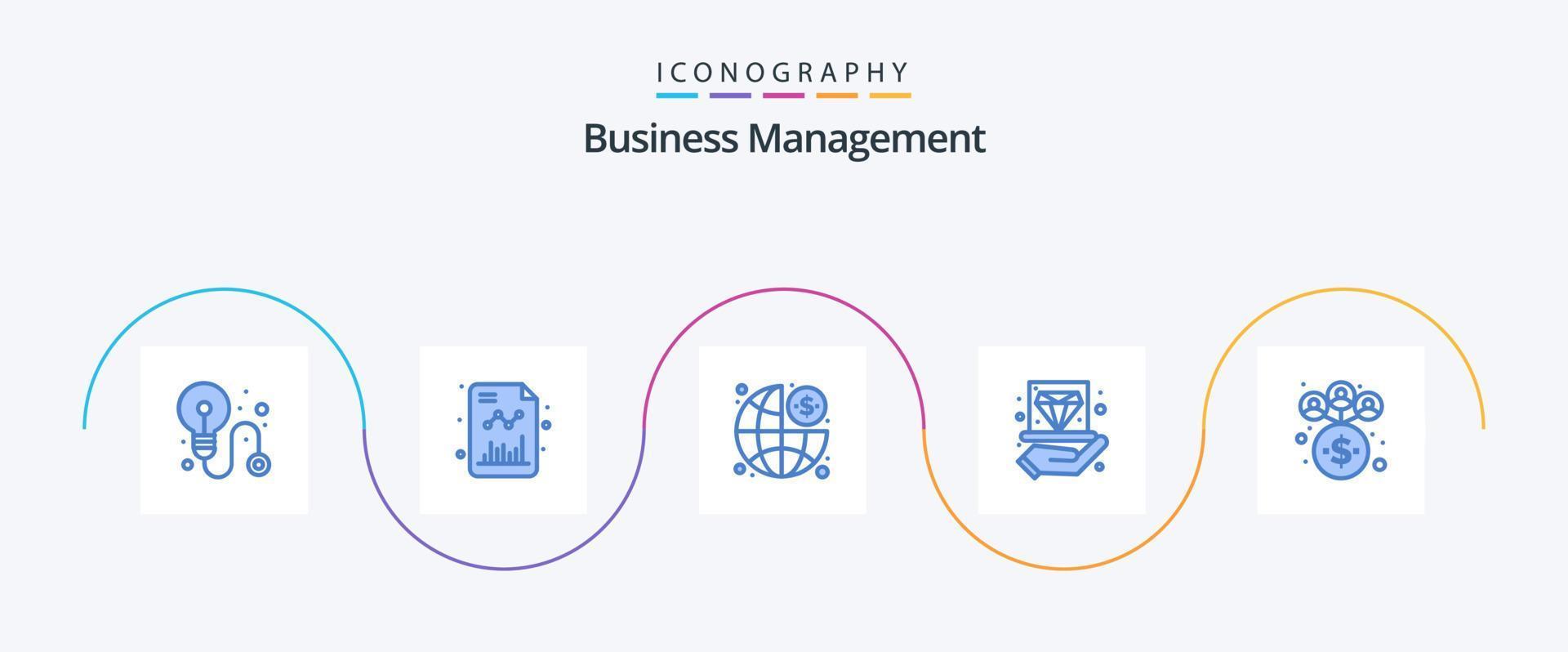 paquete de iconos azul 5 de gestión empresarial que incluye gestión. mermelada. finanzas. sostener. diamante vector