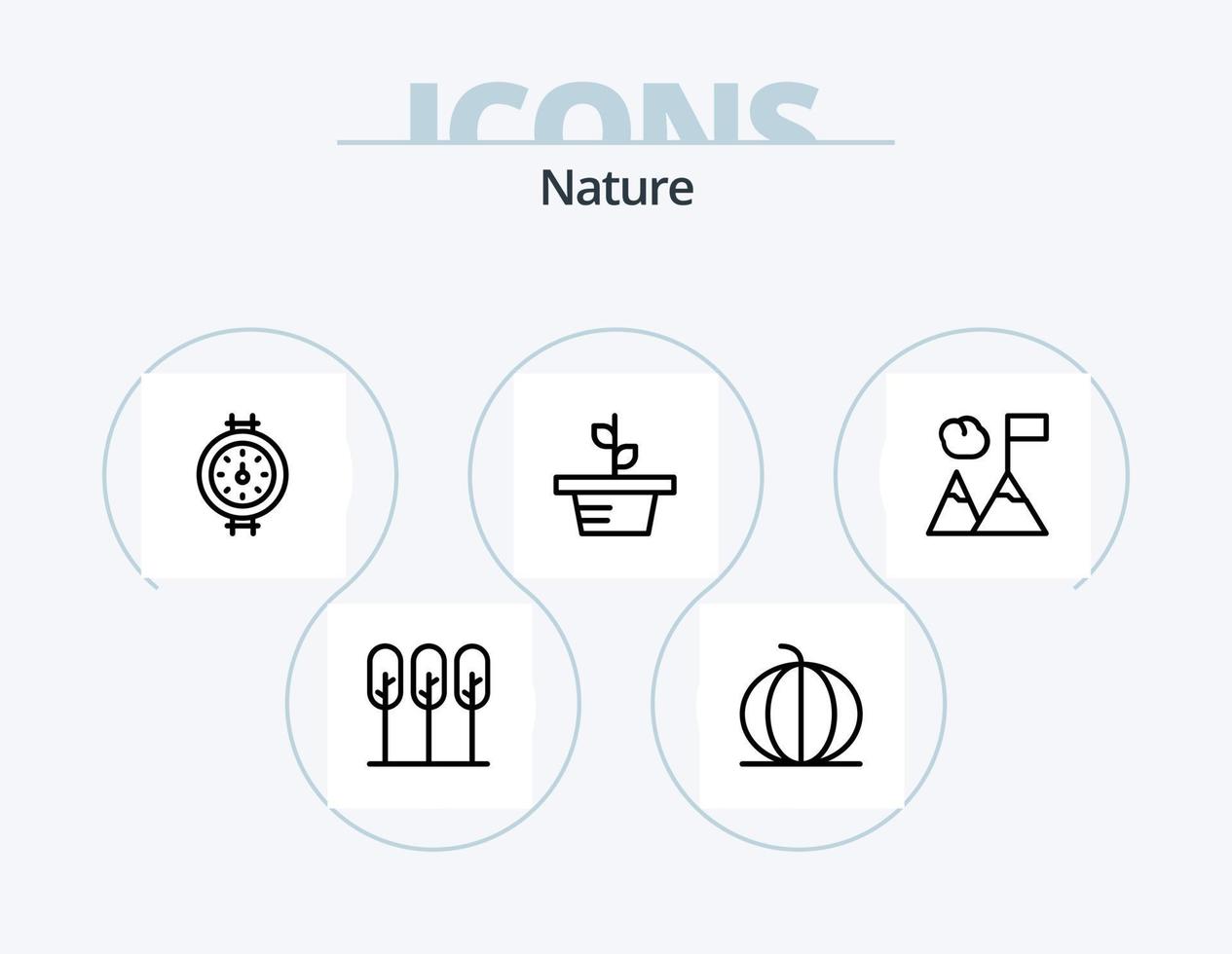 paquete de iconos de línea natural 5 diseño de iconos. . agua. maceta. fuerza. energía vector