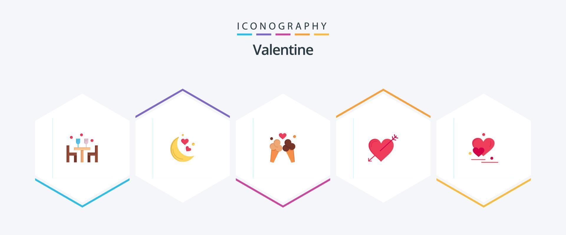 Valentine 25 Flat icon pack including love. valentines. love. valentine. romantic night vector