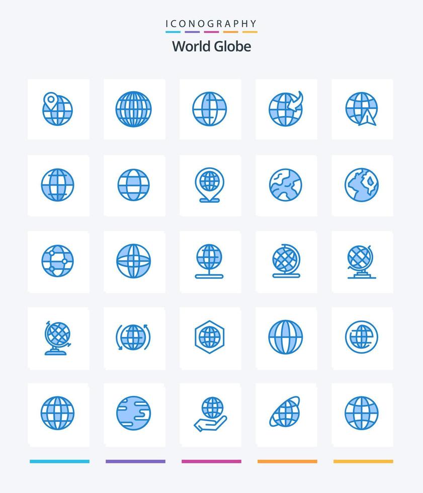 Creative Globe 25 Blue icon pack  Such As globe. location. travel. internet. global vector