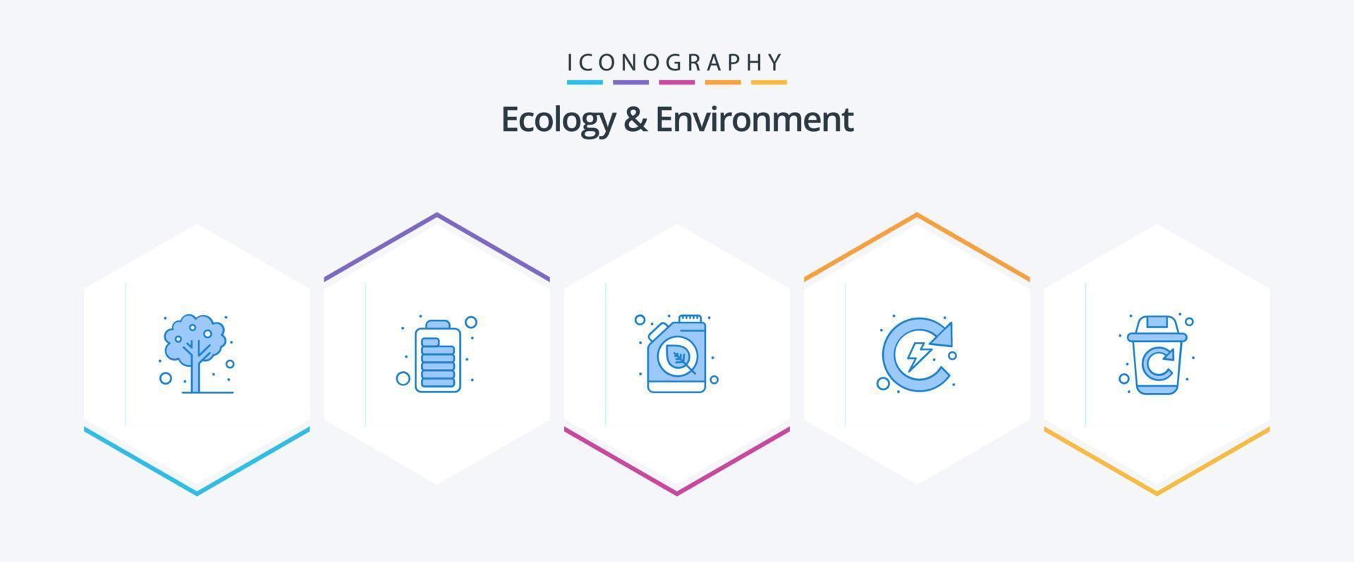 Ecology And Environment 25 Blue icon pack including recycle. recycling. conventional. energy. natural vector