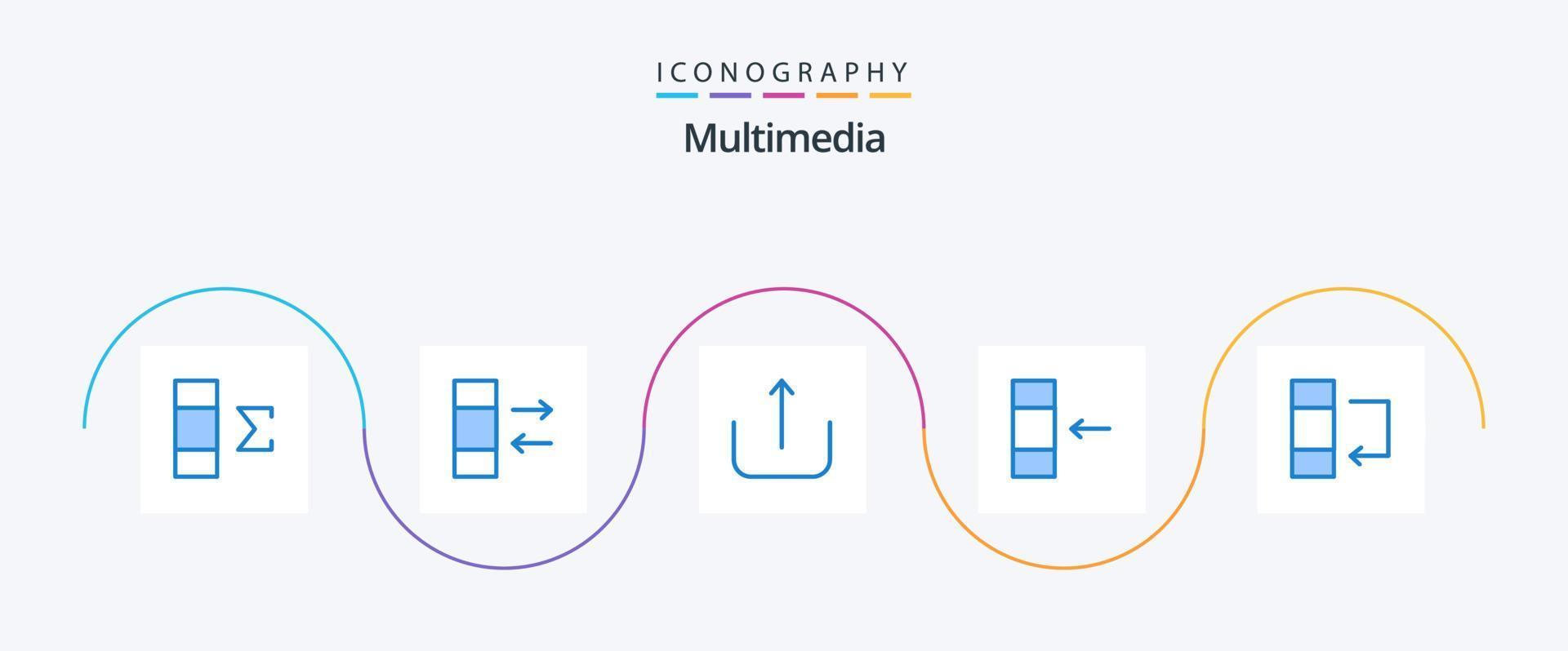 Multimedia Blue 5 Icon Pack Including . upload. swap. column vector