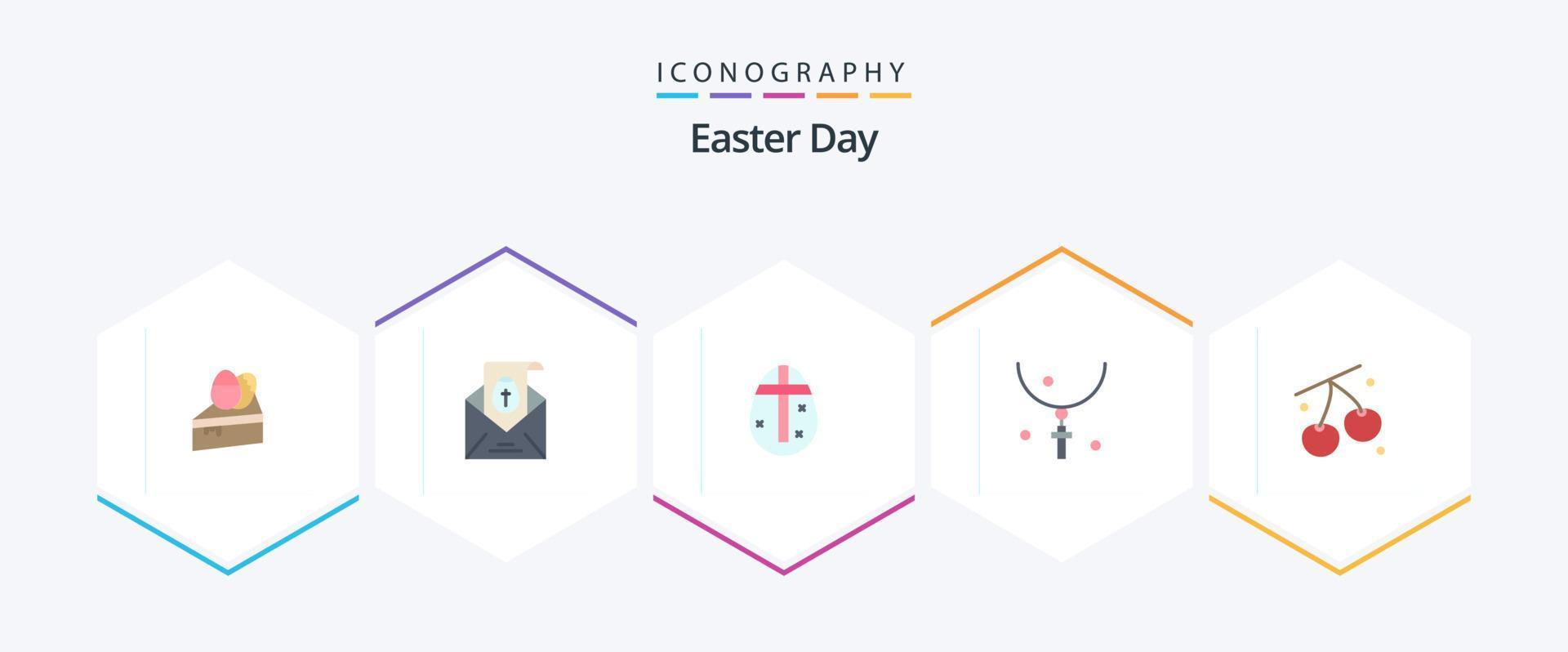 Easter 25 Flat icon pack including cherry. holiday. easter egg. halloween. cross vector