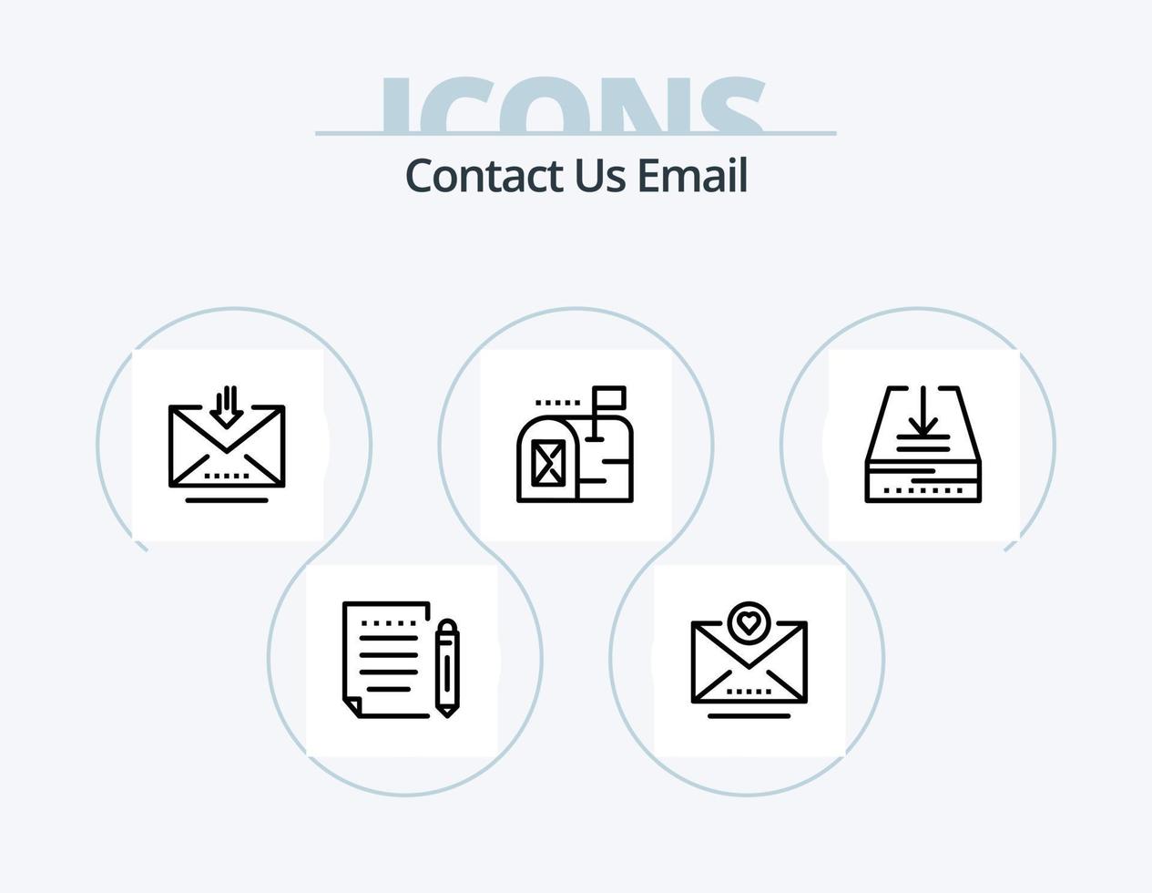 Email Line Icon Pack 5 Icon Design. mail. trash. email. erase. delete vector