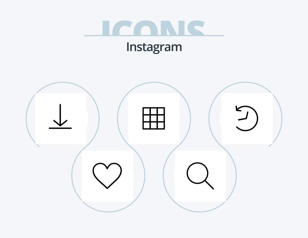 Instagram Line Icon Pack 5 Icon Design. timeline. instagram. sets. gallery. save vector