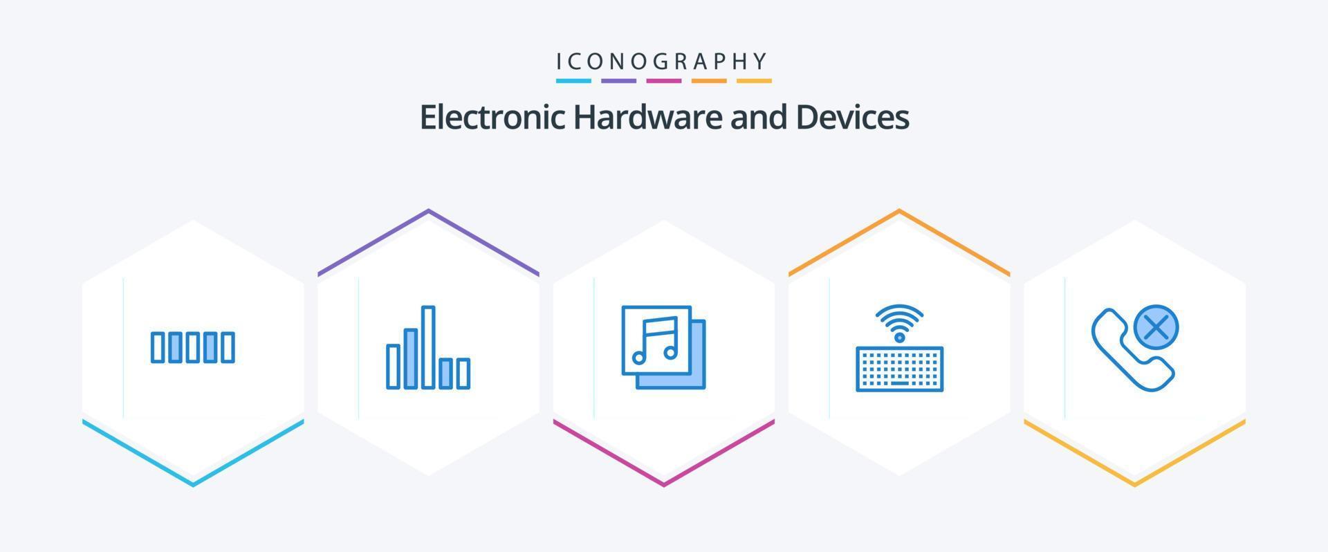 paquete de 25 iconos azules de dispositivos que incluye . llaves. . teléfono vector