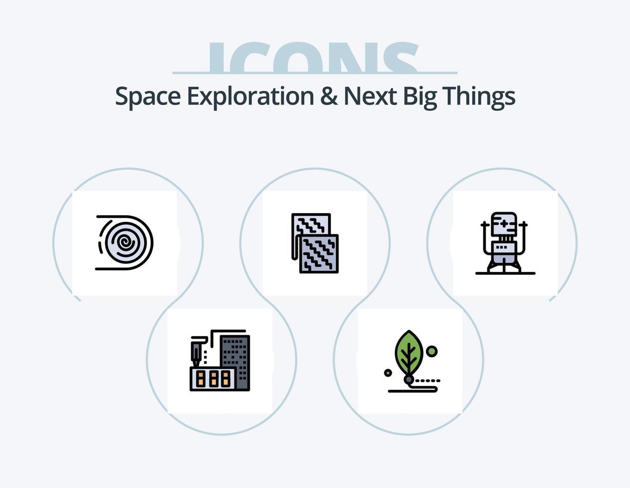 Space Exploration And Next Big Things Line Filled Icon Pack 5 Icon Design. global. connection. environment. artificial. disruptive vector