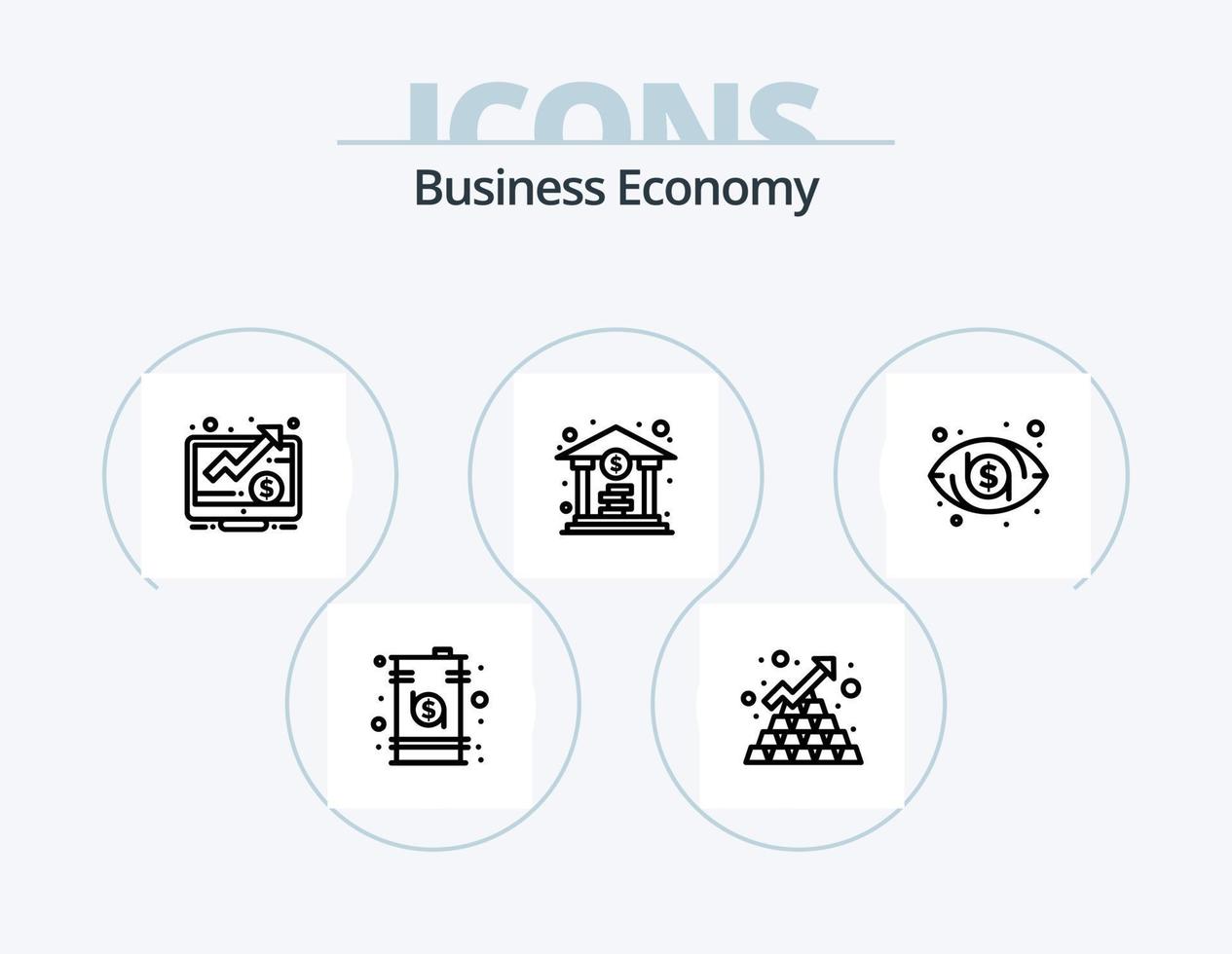 Economy Line Icon Pack 5 Icon Design. vision. dollar. trading. marketing. market vector