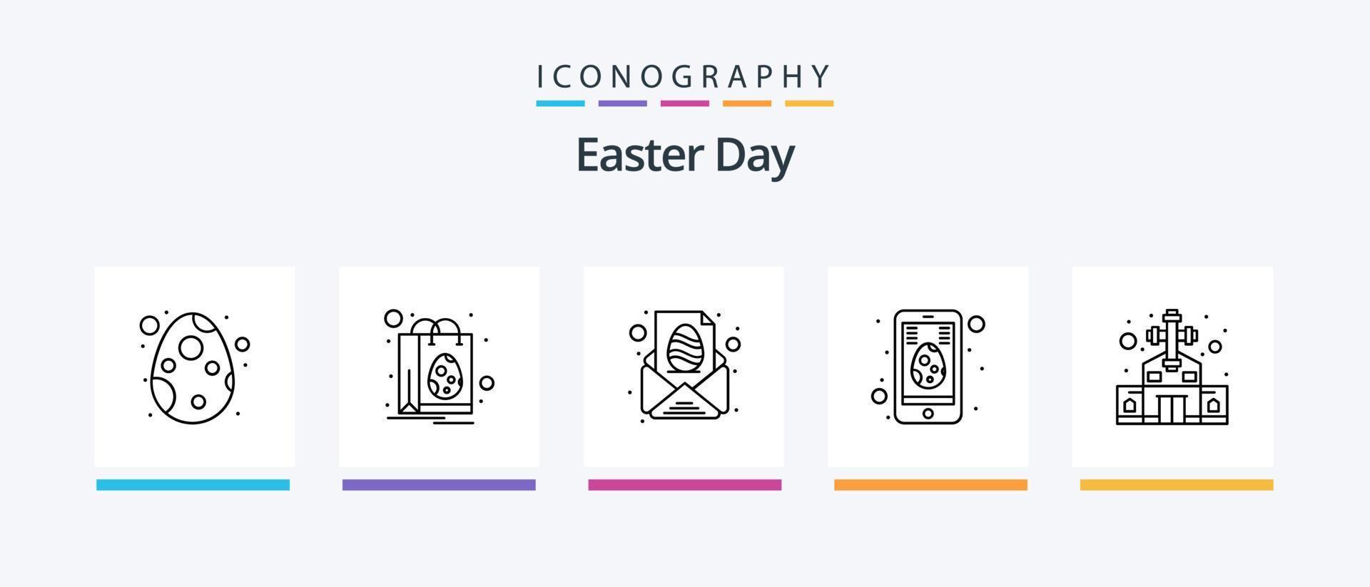 Easter Line 5 Icon Pack Including baby. egg. celebration. easter. egg. Creative Icons Design vector