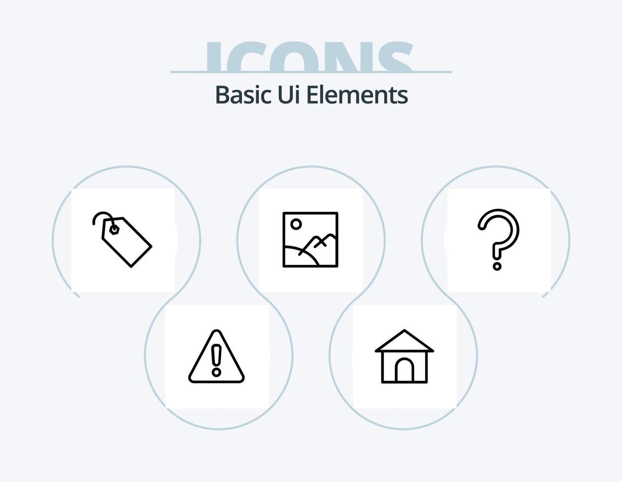 Basic Ui Elements Line Icon Pack 5 Icon Design. question mark. help. speaker. pin. location vector