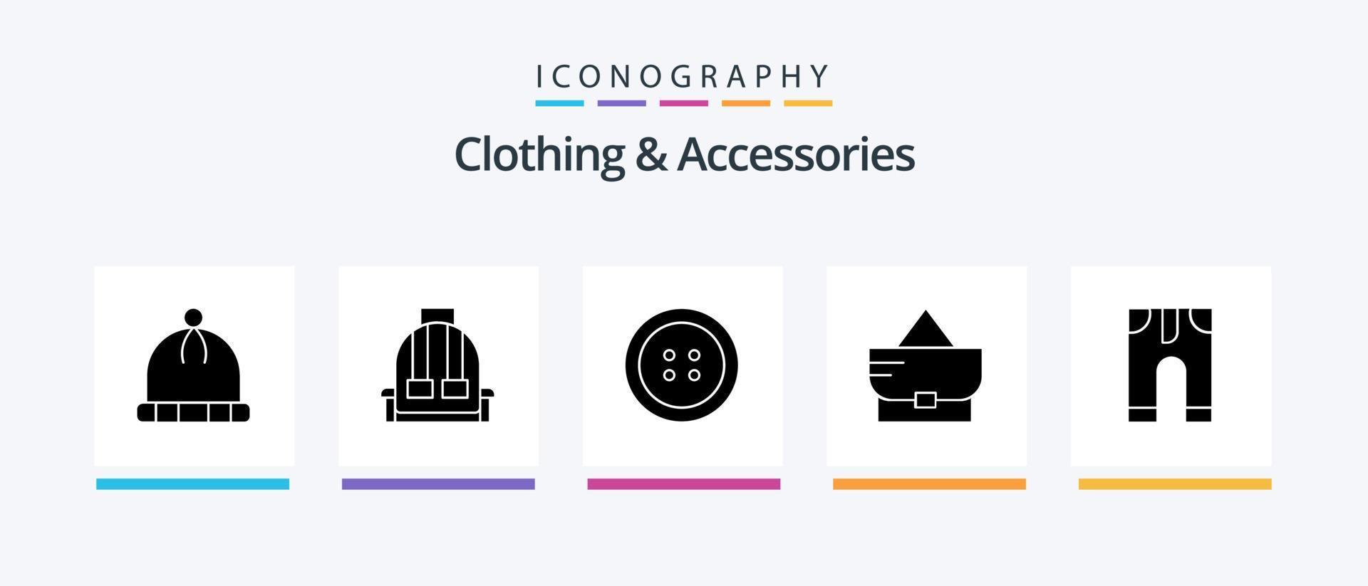 Clothing and Accessories Glyph 5 Icon Pack Including . trousers. clothing. pants. baby. Creative Icons Design vector