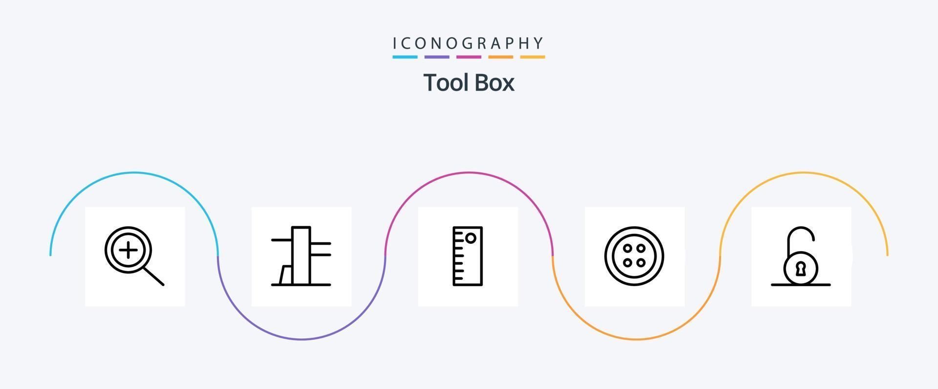 paquete de iconos de la línea 5 de herramientas que incluye . desbloqueado vector