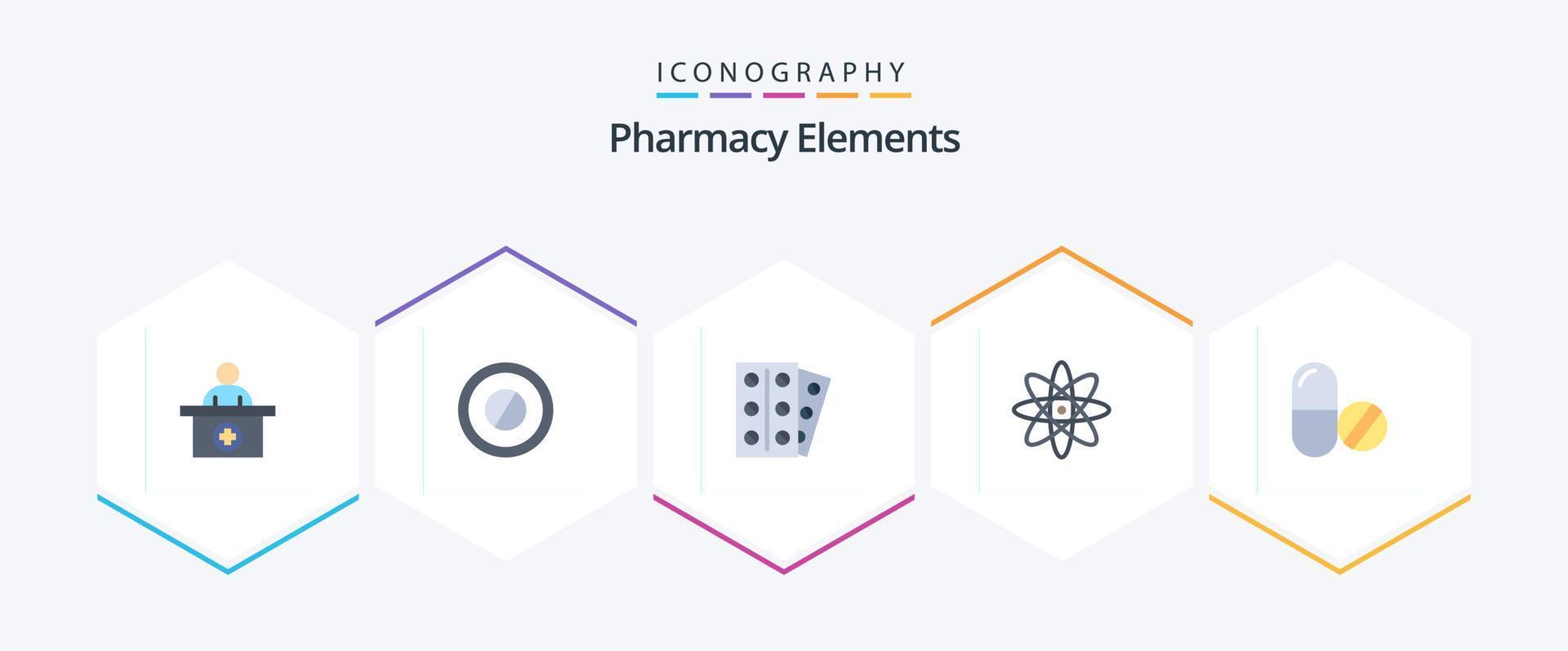 Pharmacy Elements 25 Flat icon pack including tablet. medical. medicine. drug. physics vector