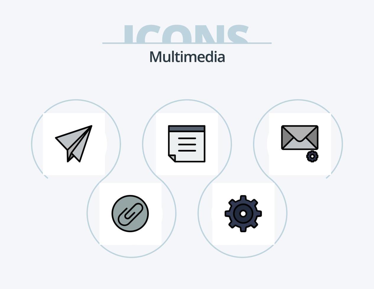 Multimedia Line Filled Icon Pack 5 Icon Design. . message. time vector