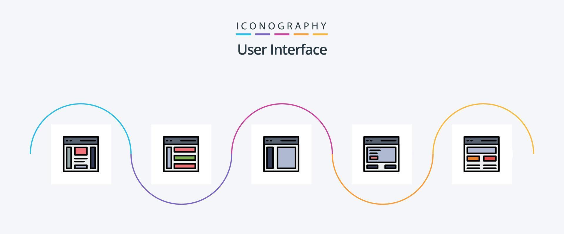 paquete de iconos de 5 planos llenos de línea de interfaz de usuario que incluye héroe. comunicación. barra lateral a. comunicación vector