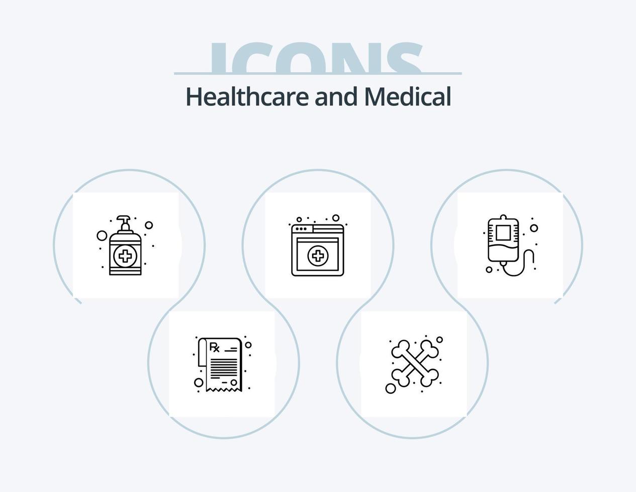 Medical Line Icon Pack 5 Icon Design. . service. rx. online. check vector