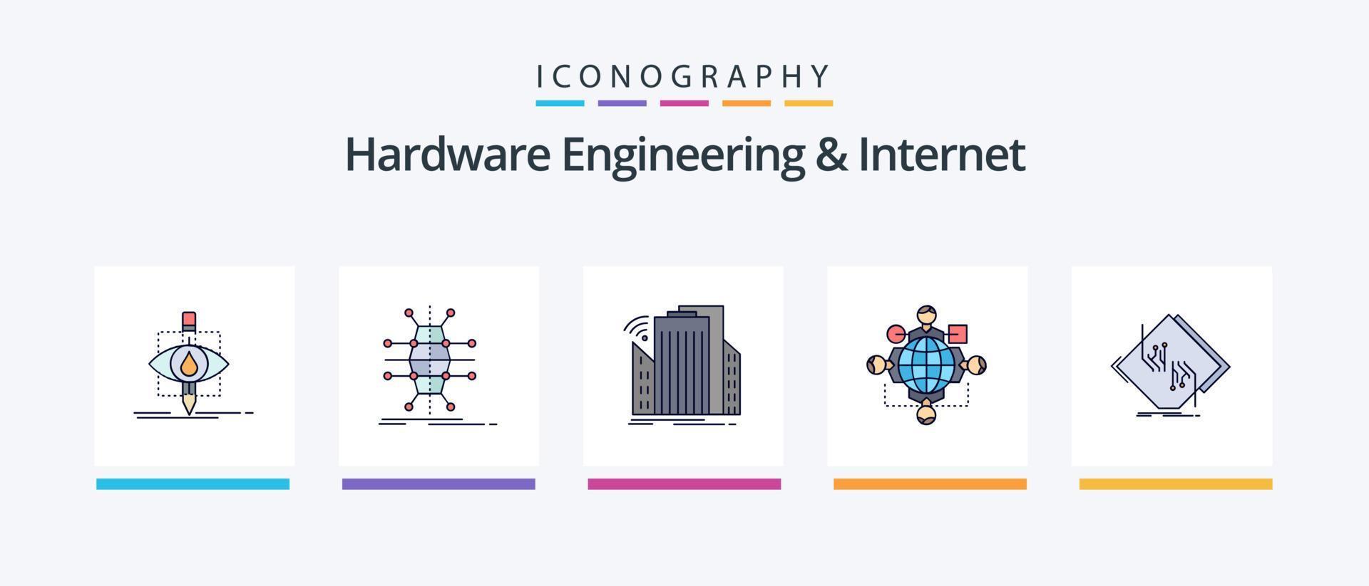 Hardware Engineering And Internet Line Filled 5 Icon Pack Including health. clinical. processor. engineering. circuit. Creative Icons Design vector