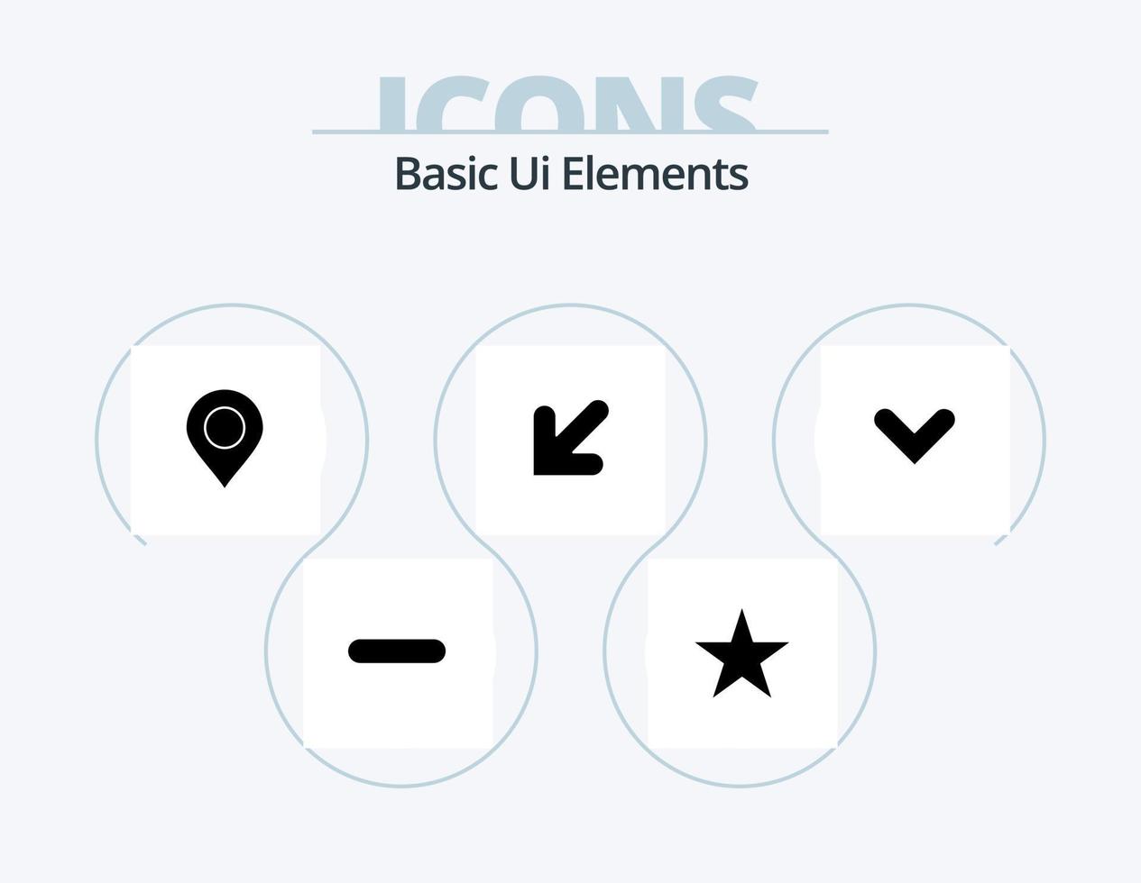 elementos básicos de la interfaz de usuario glifo icono paquete 5 diseño de iconos. dirección. flecha. ubicación. izquierda. vector