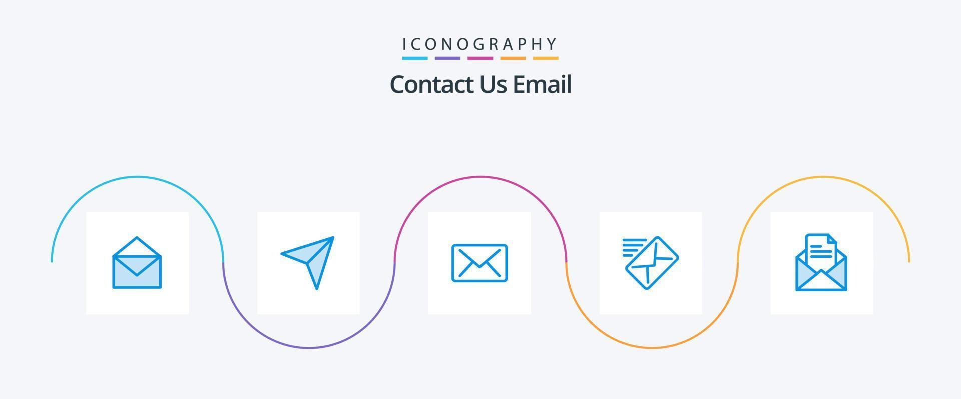 Email Blue 5 Icon Pack Including office. text. email. sent. mail vector