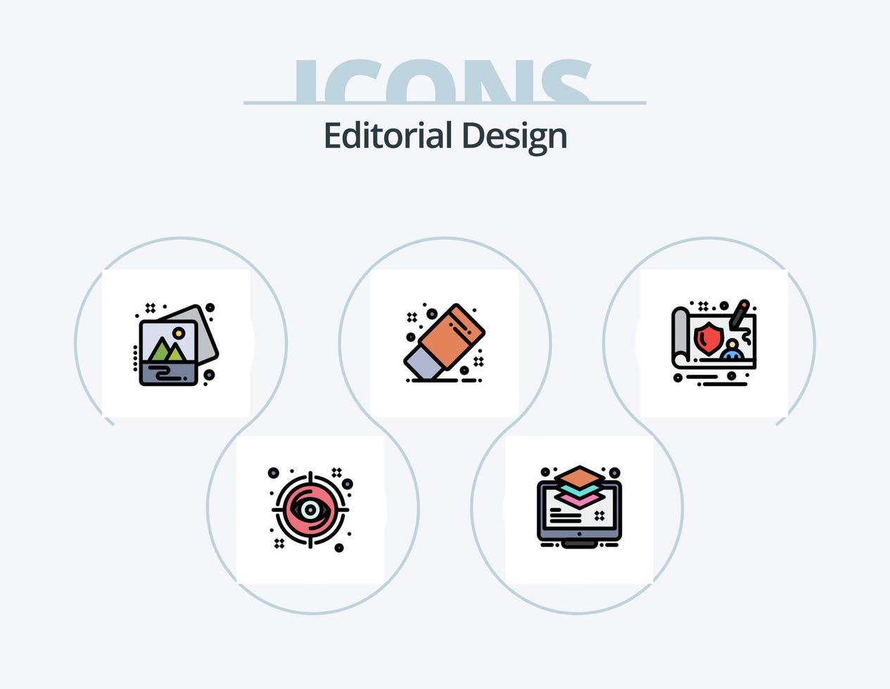 Editorial Design Line Filled Icon Pack 5 Icon Design. photos. design. hands. layers. design vector