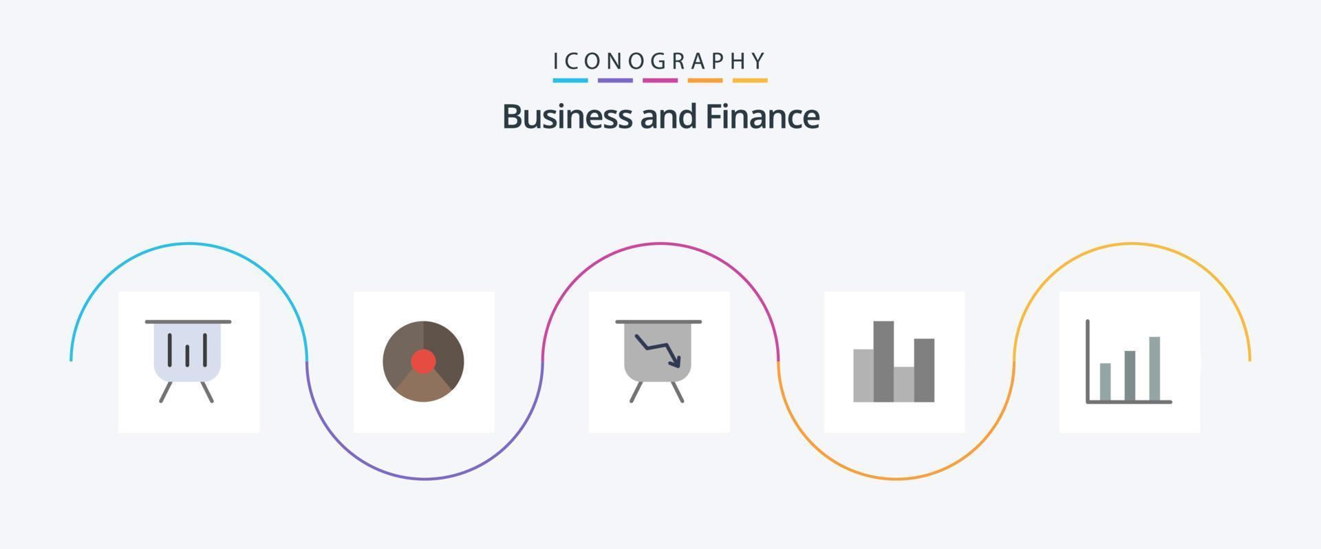 Finance Flat 5 Icon Pack Including stats. chart. graphical. business. performance vector