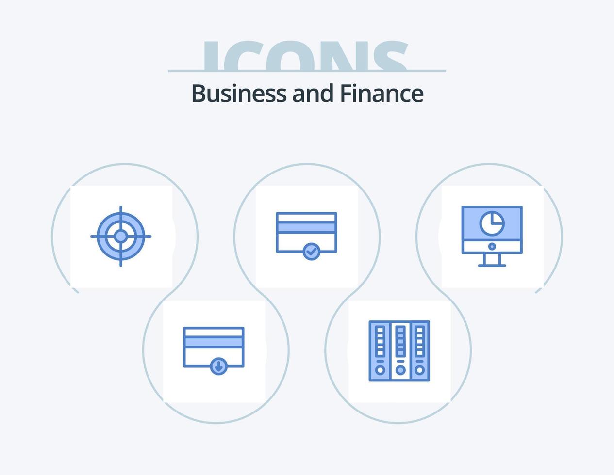 paquete de iconos azul de finanzas 5 diseño de iconos. . pagos negocio. dinero. finanzas vector