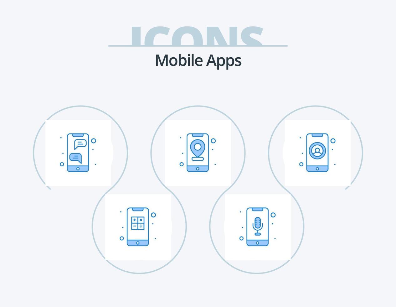 Mobile Apps Blue Icon Pack 5 Icon Design. app. navigation. app