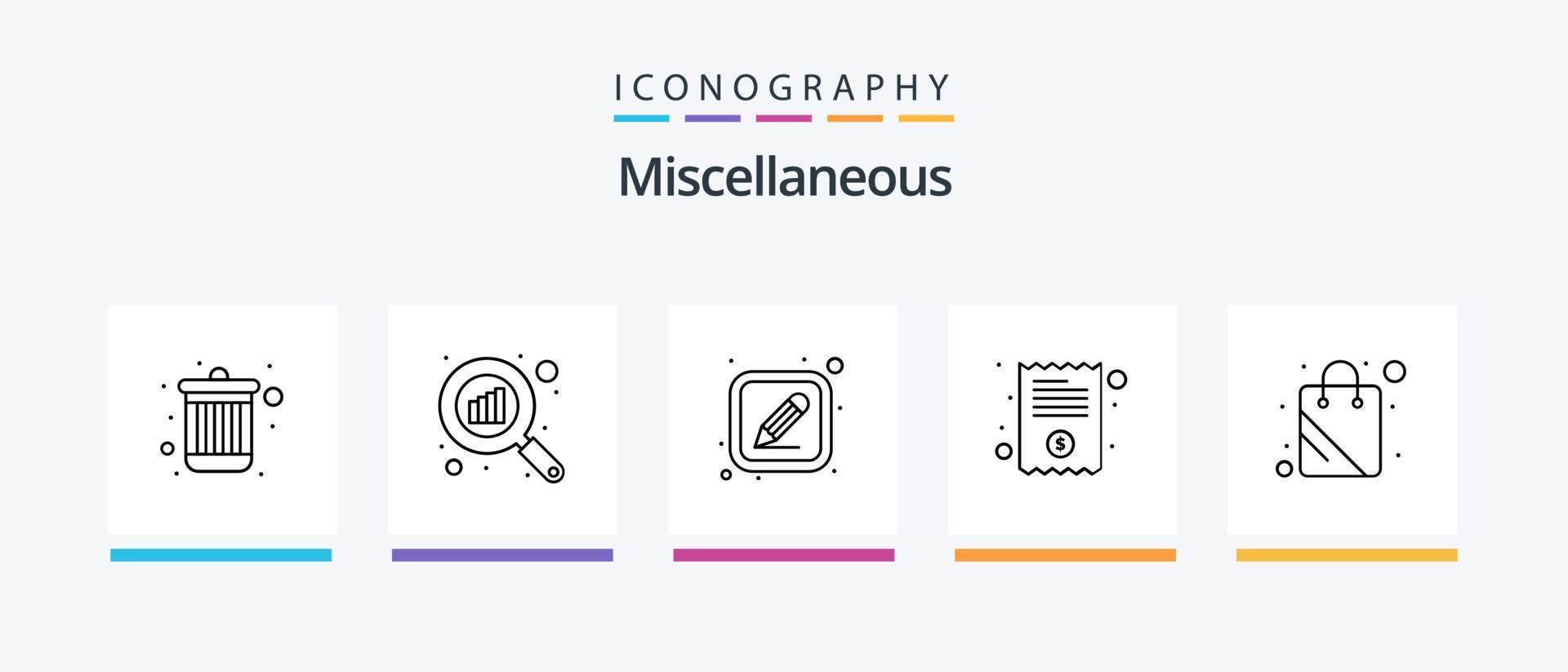 Miscellaneous Line 5 Icon Pack Including career. coding. cash. web. code. Creative Icons Design vector