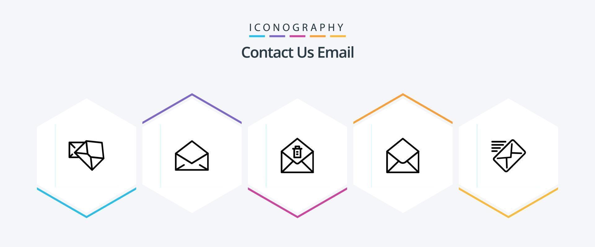 Email 25 Line icon pack including message. email. mail. message. email vector