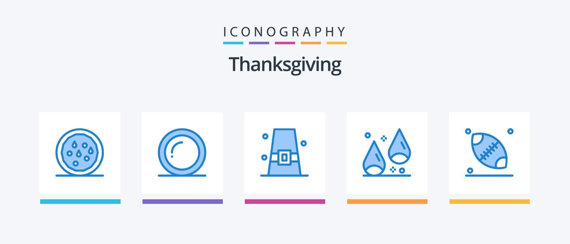 Thanks Giving Blue 5 Icon Pack Including ball. thanksgiving. buckle. food. autumn. Creative Icons Design vector