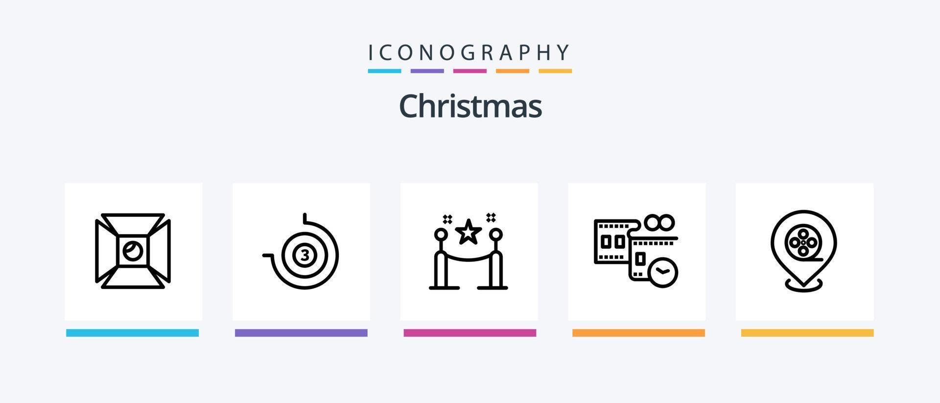 paquete de iconos de la línea navideña 5 que incluye navidad. azúcar. Navidad. Galleta. teléfono. diseño de iconos creativos vector