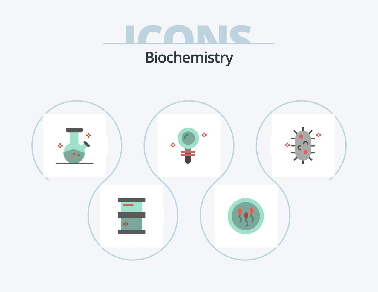 Biochemistry Flat Icon Pack 5 Icon Design. biochemistry. biochemistry. process. find. search vector