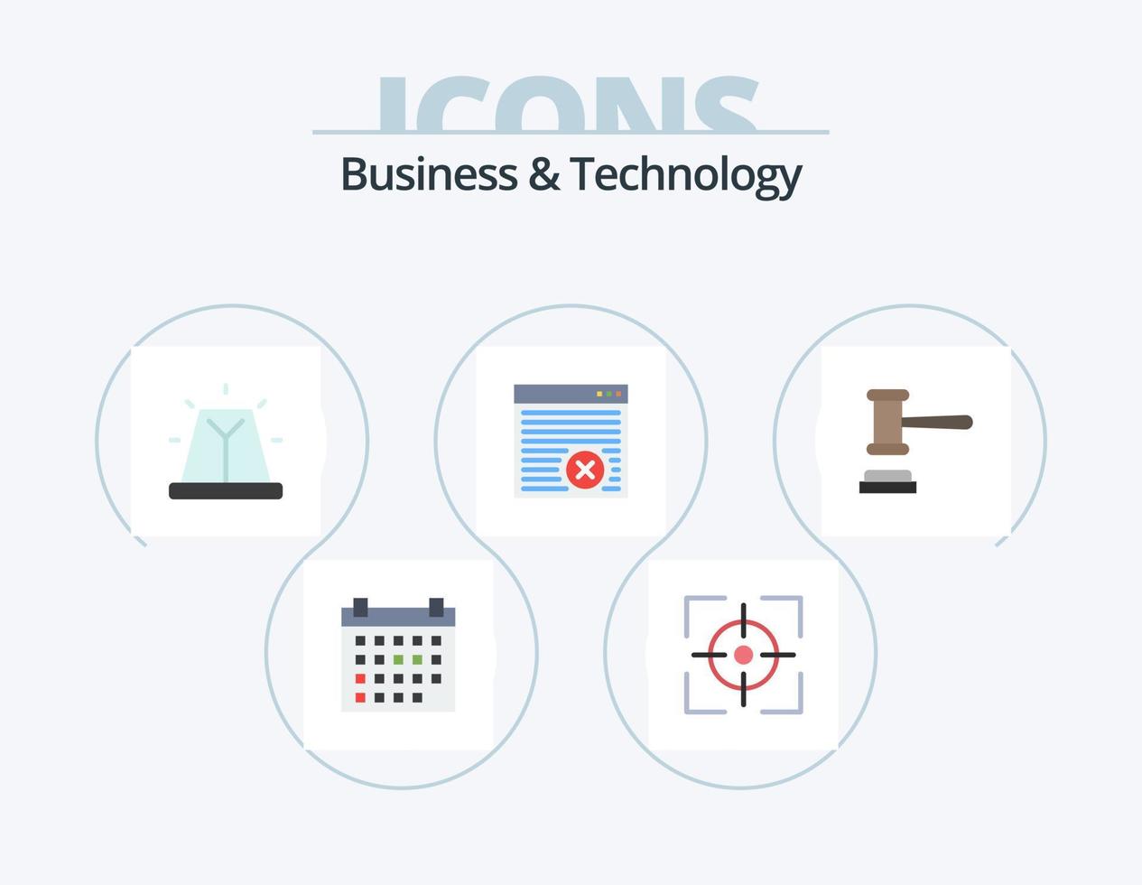 paquete de iconos planos de negocios y tecnología 5 diseño de iconos. corte. Página web. alerta. en línea. navegador vector