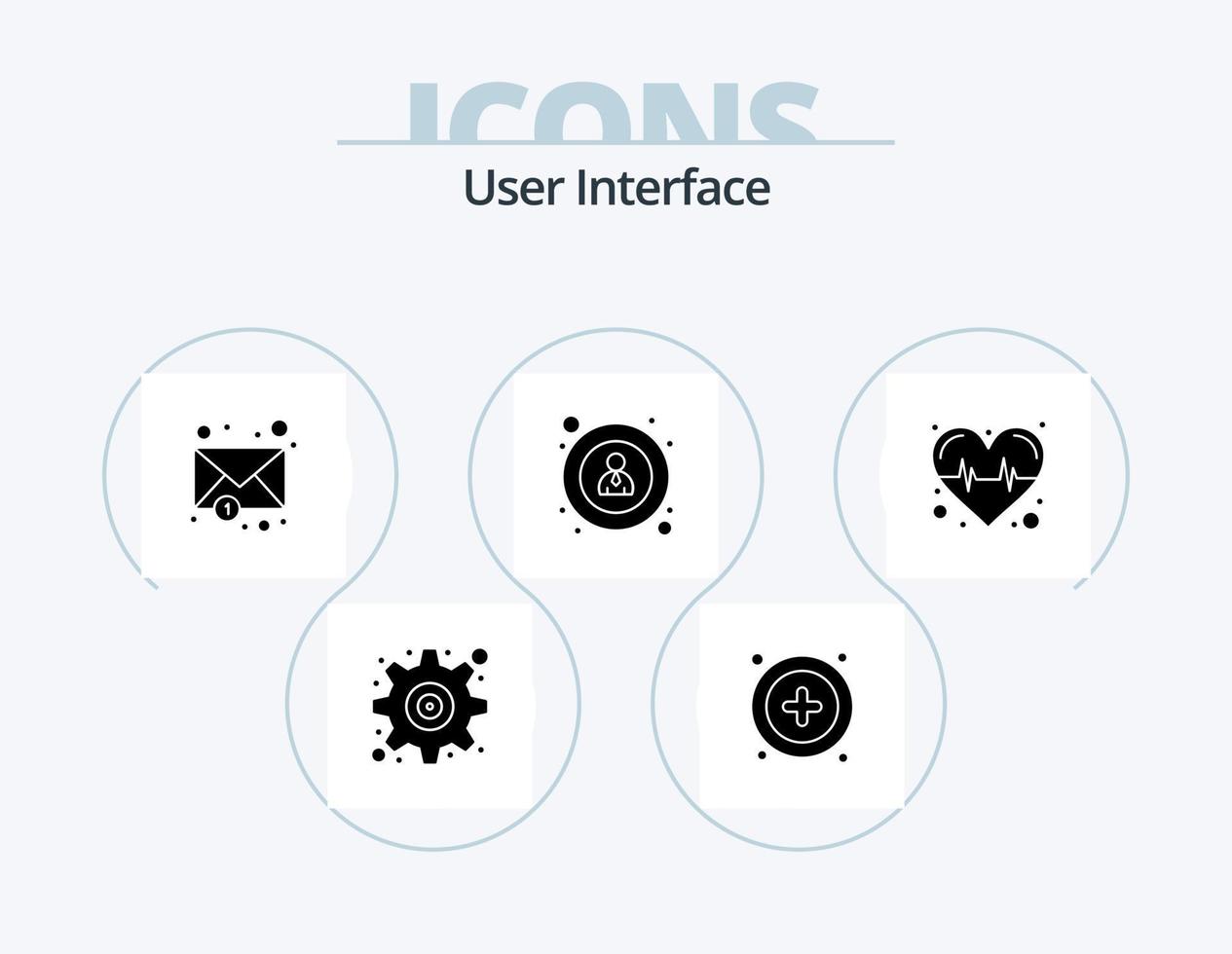 User Interface Glyph Icon Pack 5 Icon Design. . pulse. mail. heart. user vector