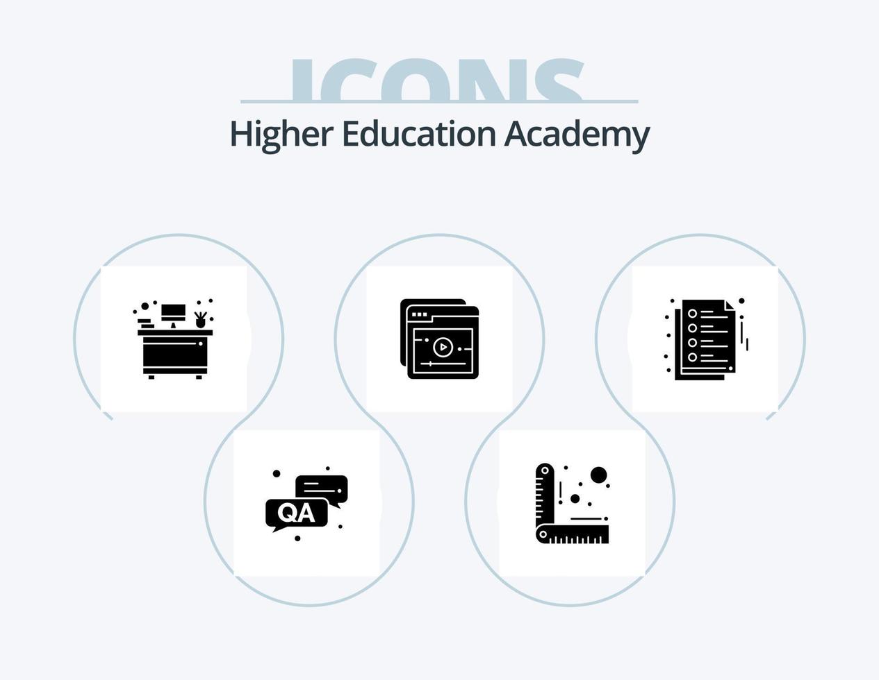 paquete de iconos de glifo de la academia 5 diseño de iconos. . . lugar de trabajo. educación. notas vector