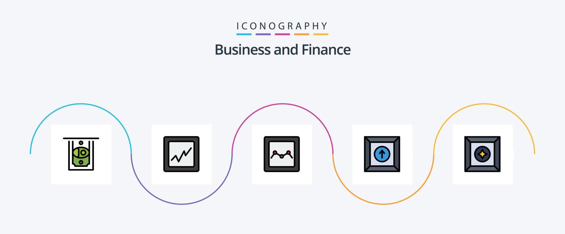 Finance Line Filled Flat 5 Icon Pack Including . box. favorite vector