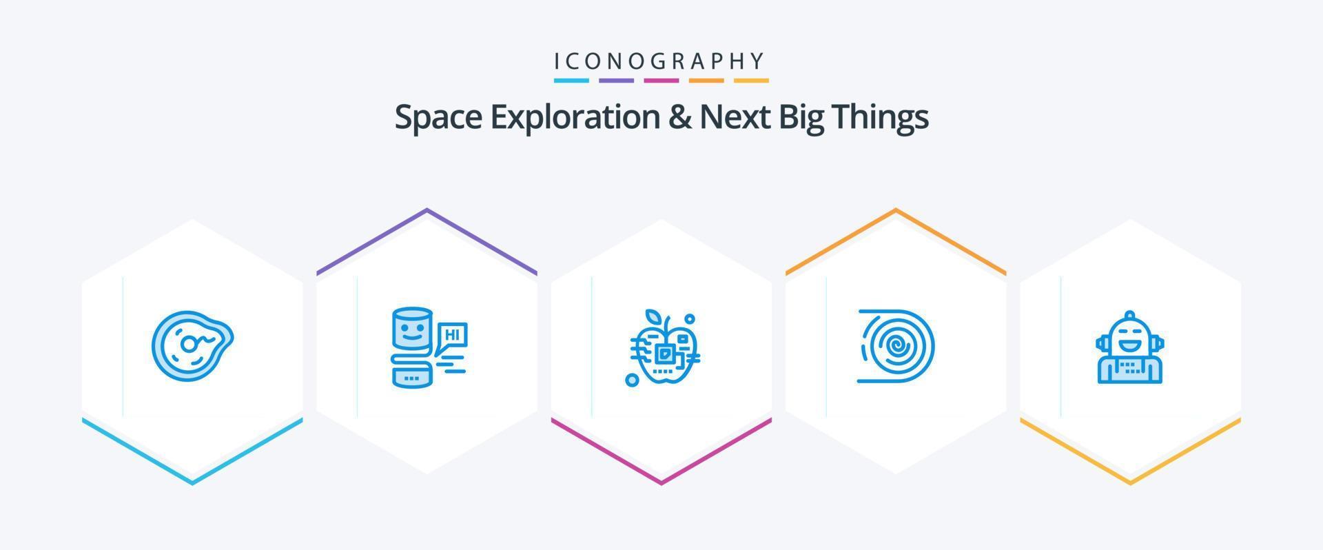 Space Exploration And Next Big Things 25 Blue icon pack including disruptive. circulation. big think. abstract. digital vector
