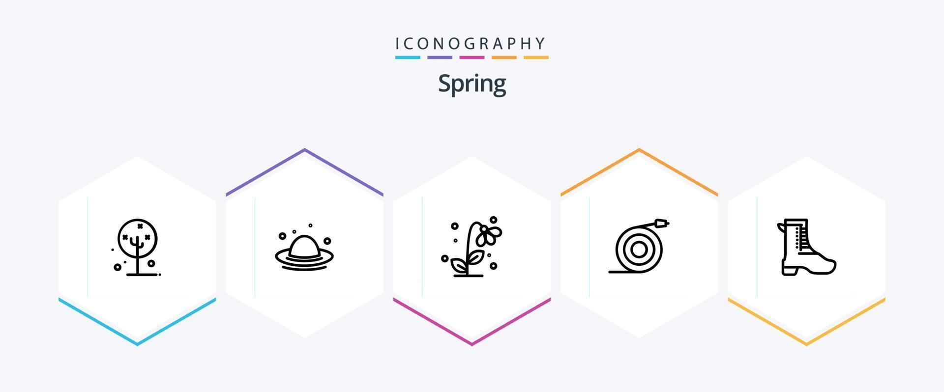 Spring 25 Line icon pack including water. flow. spring. curved. nature vector