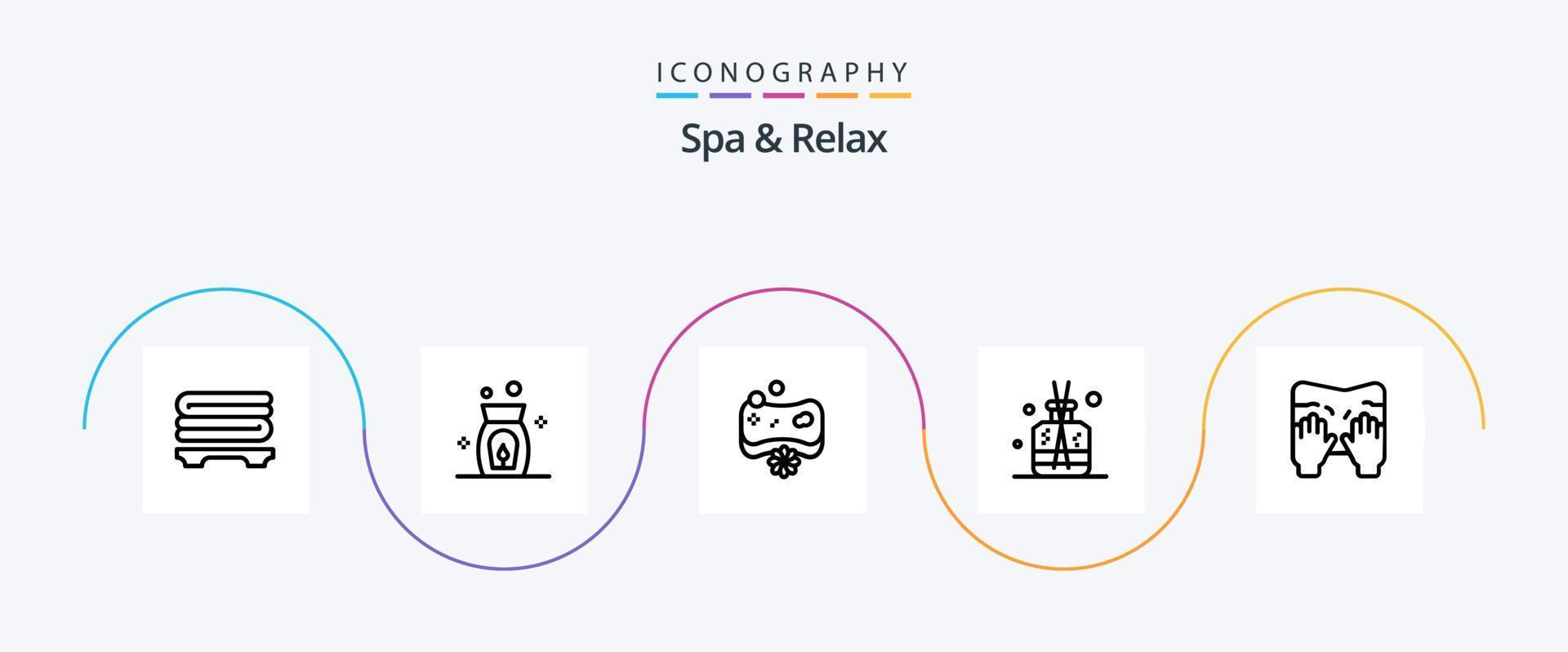 Spa And Relax Line 5 Icon Pack Including spa. stick . aroma . spa vector