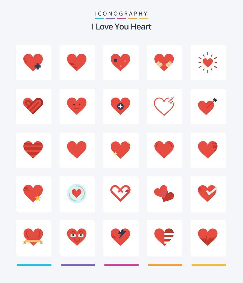 Creative Heart 25 Flat icon pack  Such As heart. heart. love. like. happy vector