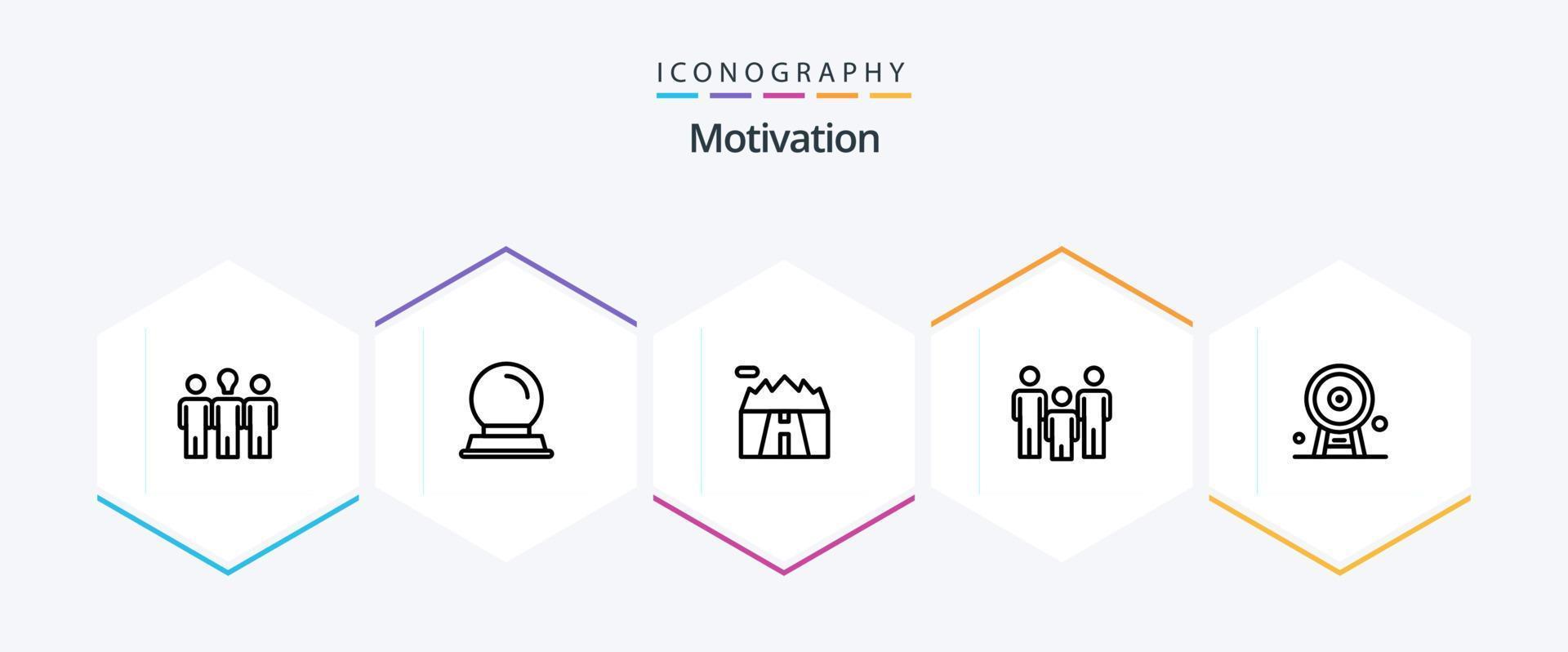 Motivation 25 Line icon pack including ferris wheel. architecture. mountains. health. couple vector