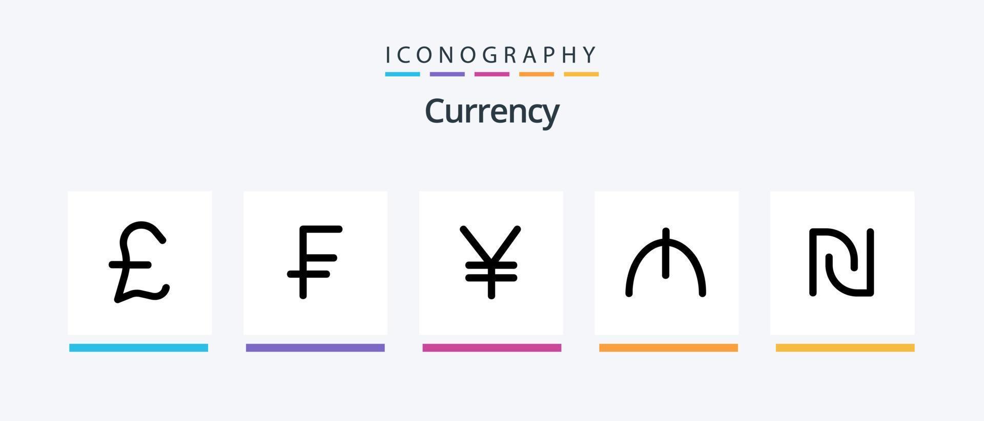 Currency Line 5 Icon Pack Including . currency. coins. cash. cryptocurrency. Creative Icons Design vector