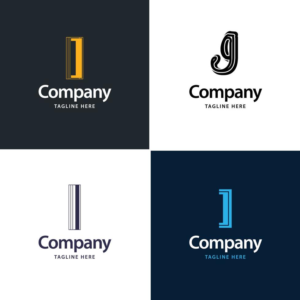 Letter I Big Logo Pack Design Creative Modern logos design for your business vector