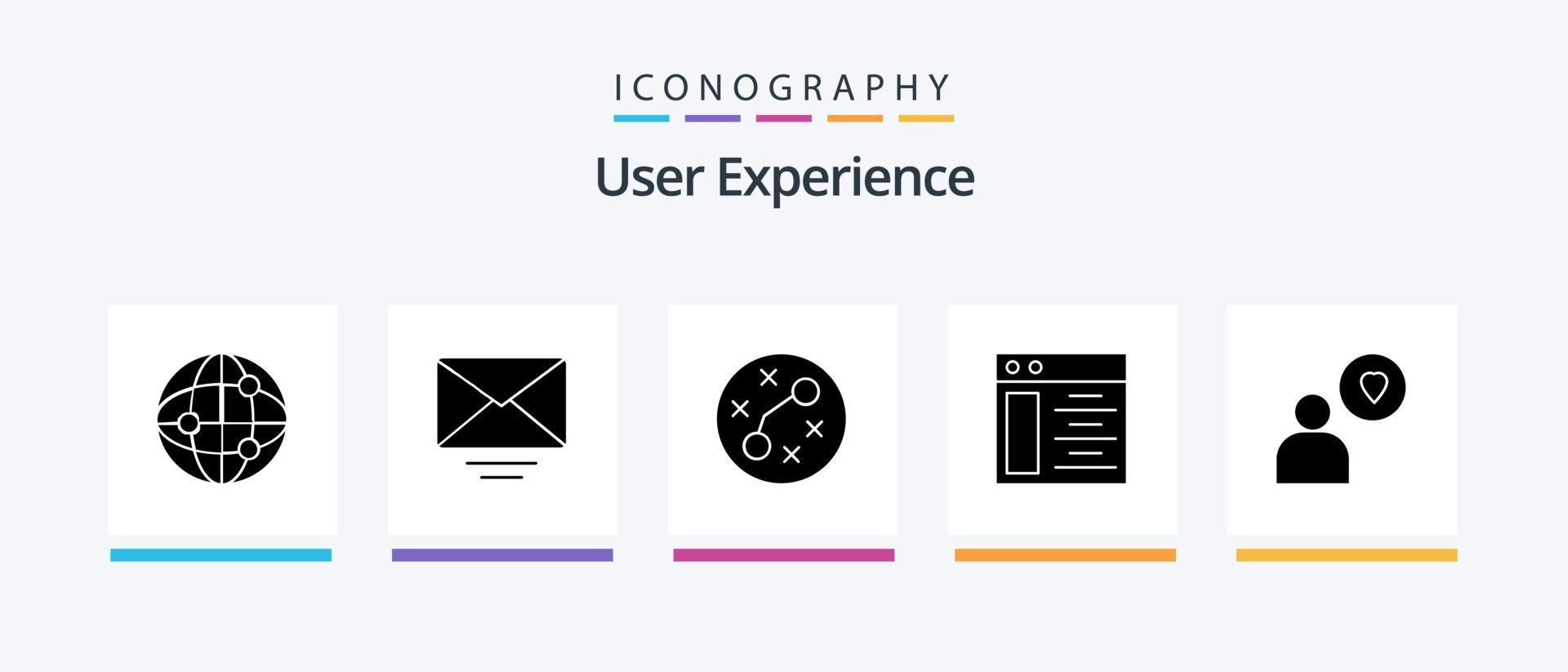 paquete de iconos de glifo 5 de experiencia de usuario que incluye . Página web . web virus. diseño de iconos creativos vector