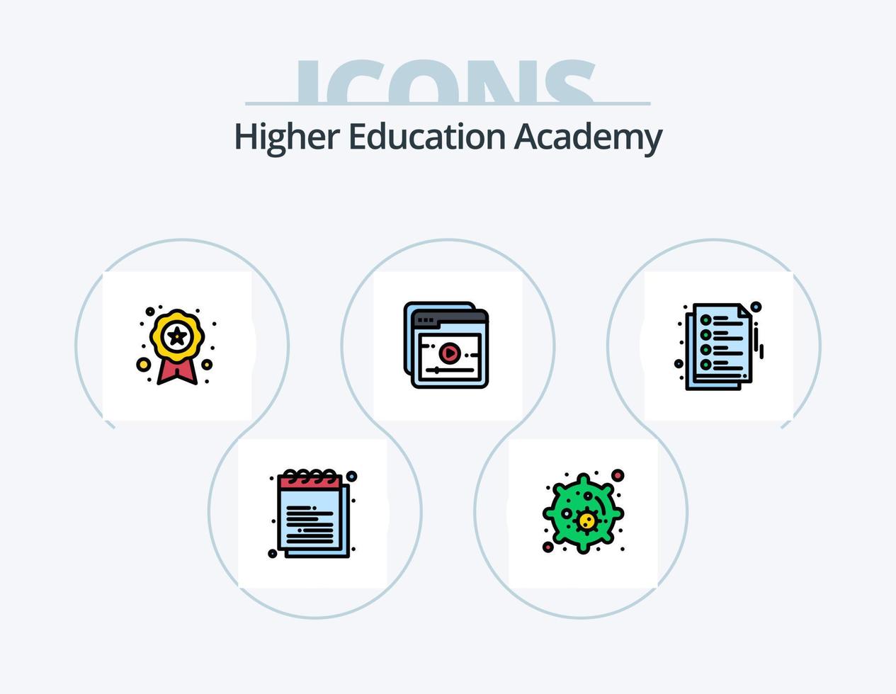 Academy Line Filled Icon Pack 5 Icon Design. . books. notes. apple. cell vector